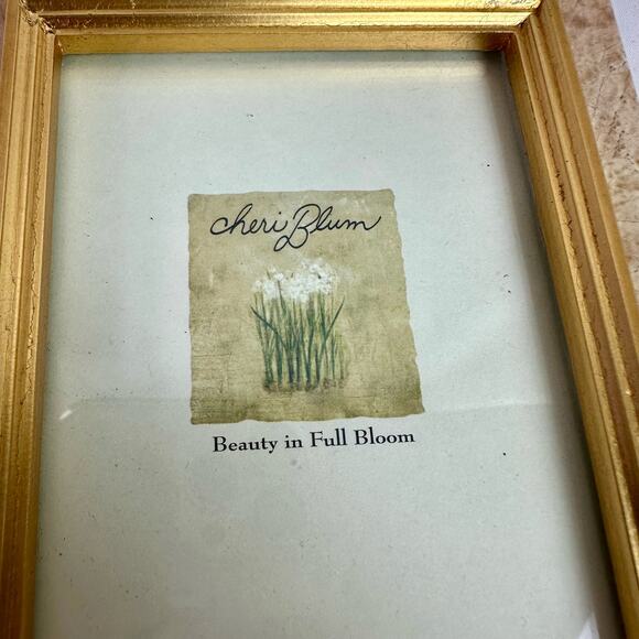 Set 2 Cheri Blum Tan Rose Floral Shabby Picture Frames 2.5" x 3.5" And 3.5" x 5" - Picture 5 of 8